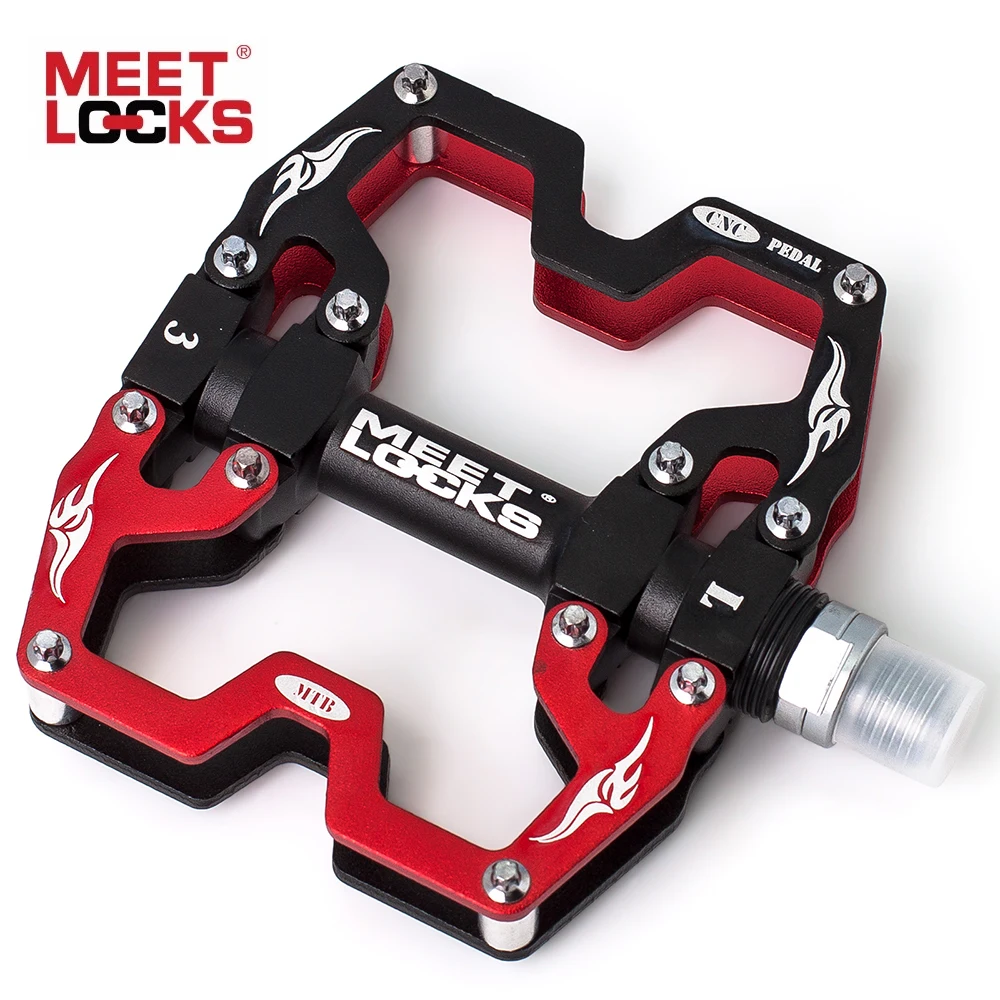 MEETLOCKS Bicycle Pedals CNC Aluminum Body For MTB Road Cycling 3 Bearing Bicycle Pedal Bike Body Parts Cycling Accesssories