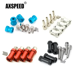 AXSPEED 4pcs Aluminum 12mm Hex Wheel Hub Drive Adaptor 15/20/25/30mm Extension Combiner Coupler for 1/10 RC Crawler Car Truck