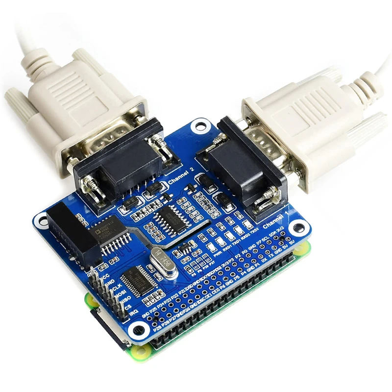 Raspberry Pi 4 Dual-channel Isolated RS232 Expansion Board SC16IS752+SP3232 Solution Built-in Multi Protection Circuits for RPI