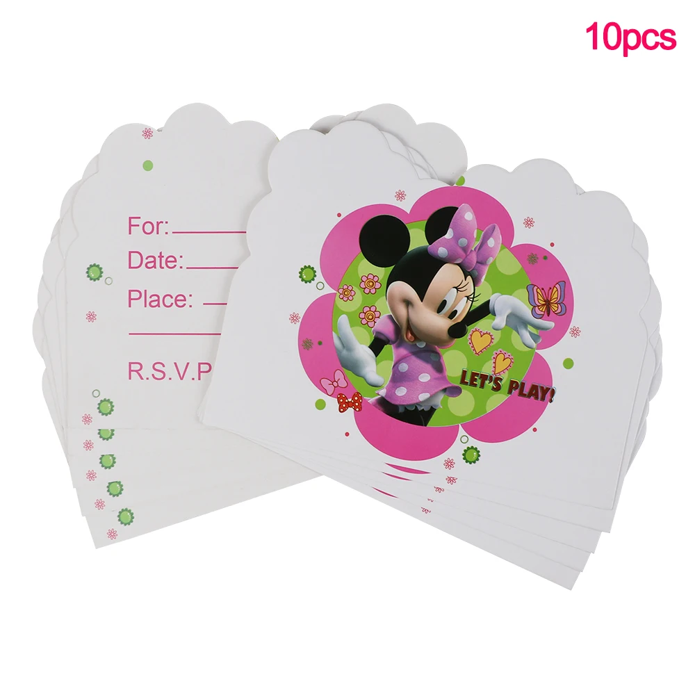 Disney Minnie Mouse Theme Birthday Party Supplies Cup Plate Napkin Tablecloth Kids Girl Decoration Disposable Tableware Set