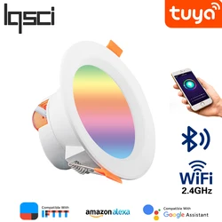 Luz descendente LED inteligente para interiores, foco con WiFi, Control por Bluetooth, 5W, 7W, 9W, 15W, RGB, ca 110-220V, decoración de techo