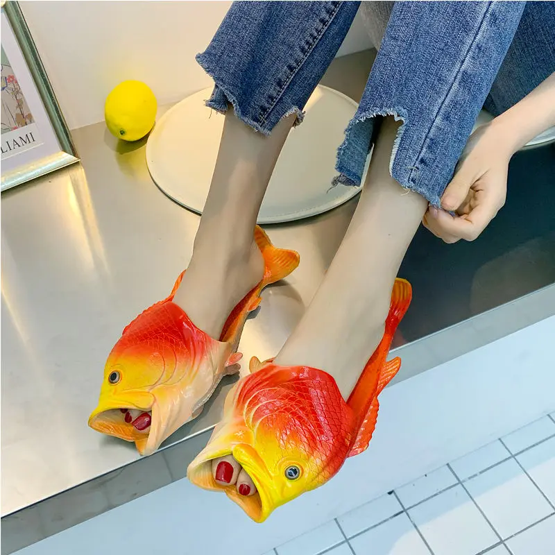 2022 Popular Fish Slippers Children Animal Summer Slides Bathroom  Shoes Family Indoor Casual Shark Flip Flops Kids Shoes Boys