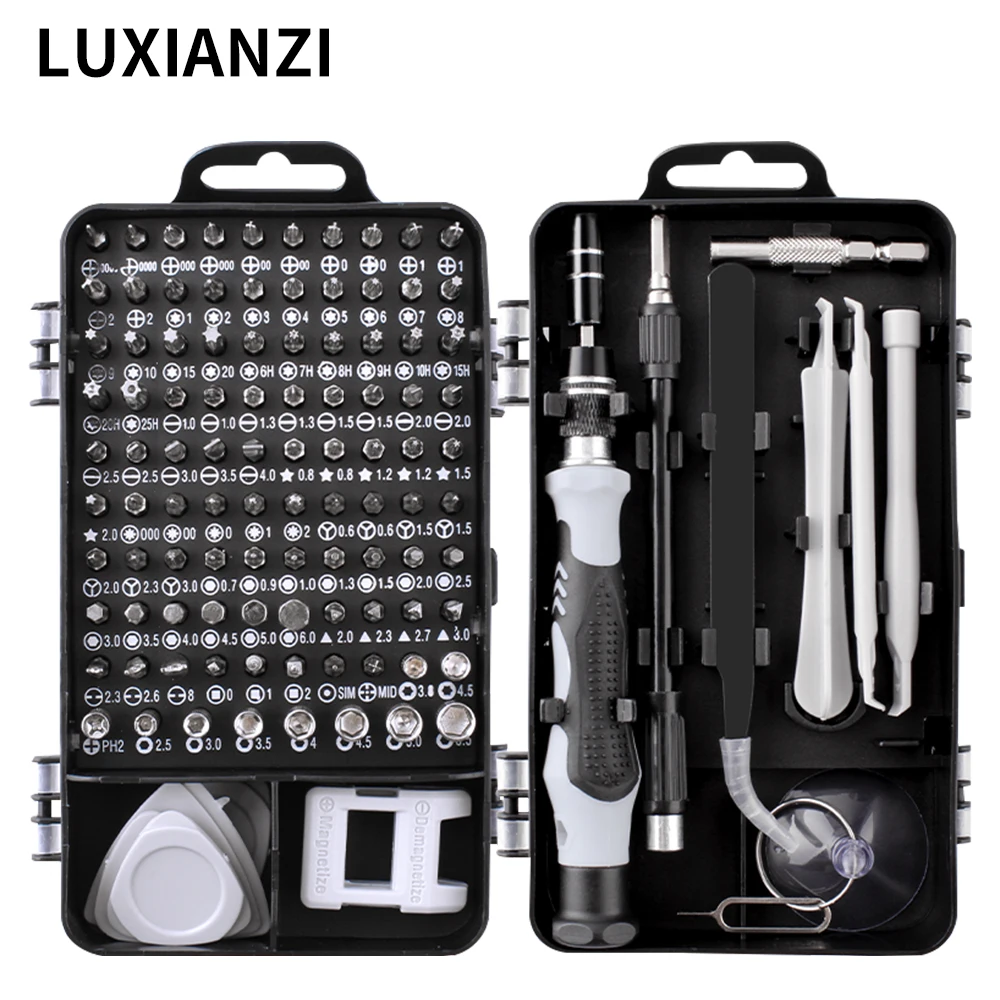 LUXIANZI 135 in 1 Screwdriver Set Screw Driver Magnetic Bit Torx Hex Multi-function Phone Repair Hool Precision Screwdrive Kit