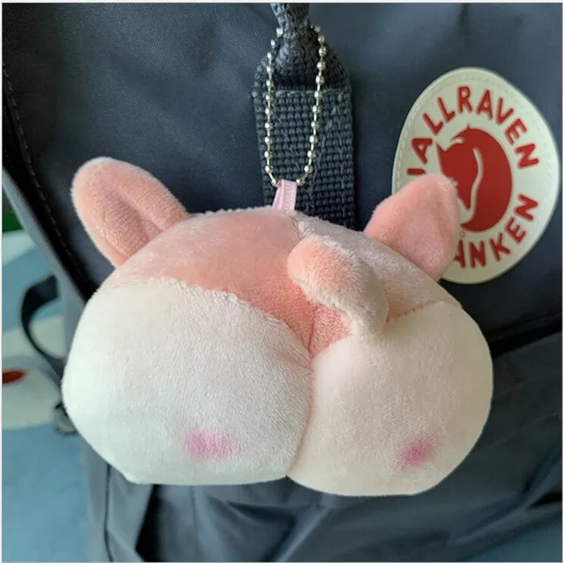 Cute Cat Butt Plush Toys Corgi Pig Butt Keychain Soft Fidget Toys Female Bag Decoration Student Fashion Girls Child Gift