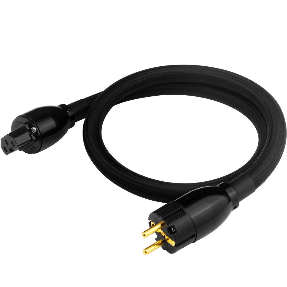 Upgrade AC Power Cord AC Power Cable High Quality Pure Copper Power Plug HIFI EU Schuko Power Cable 2.0 M HIFI Power Cable