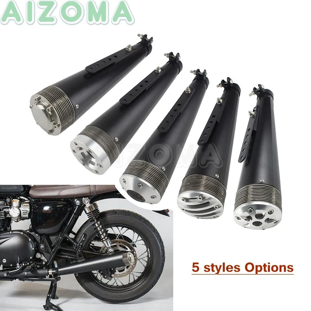 

37-45mm Universal Motorcycle Slip-on Exhaust Vintage Muffler Pipe For Harley Chopper Yamaha Honda Custom Retro Silencer Pipes