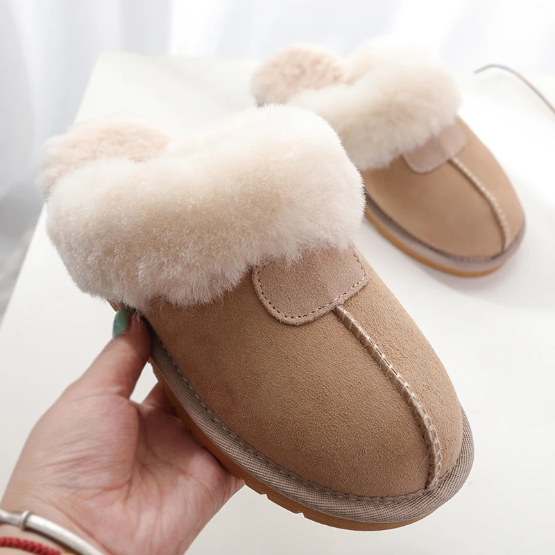 Kzzo Natuurlijke Schapenvacht Bont Pantoffels Mode Dames Winter Warme Indoor Slippers Topkwaliteit Zachte Wollen Huisschoenen