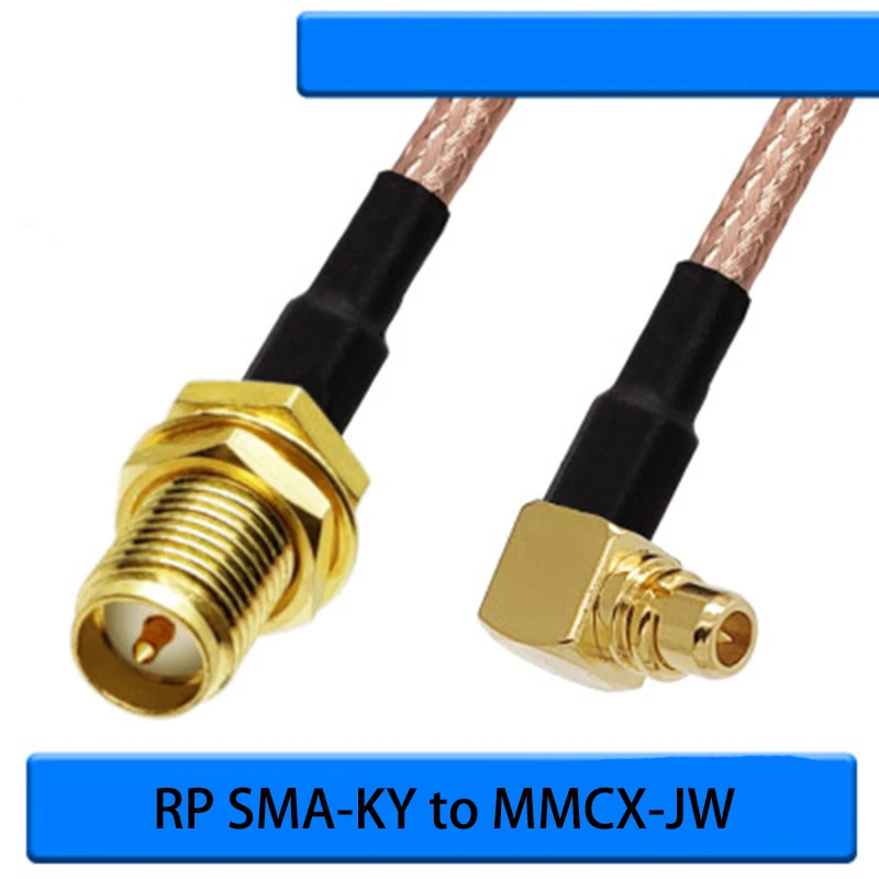 

RP SMA Female to MMCX male right angle line feeder MMCX-JW to RPSMA-KY RF cable RG316 wire diameter 2.5mm 1.5m length cable