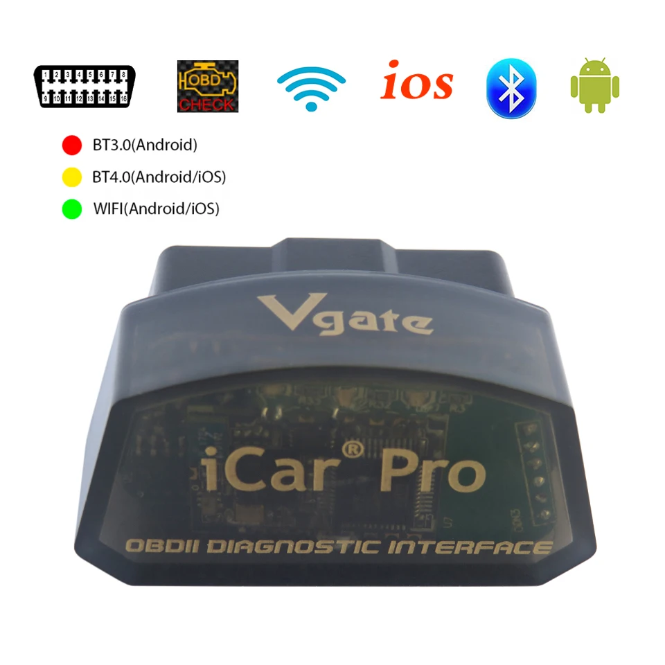 

Автомобильный диагностический сканер Vgate iCar Pro, Wi-Fi, OBD2, ELM327, Bluetooth 4,0, OBD 2, для iOS, ELM 327