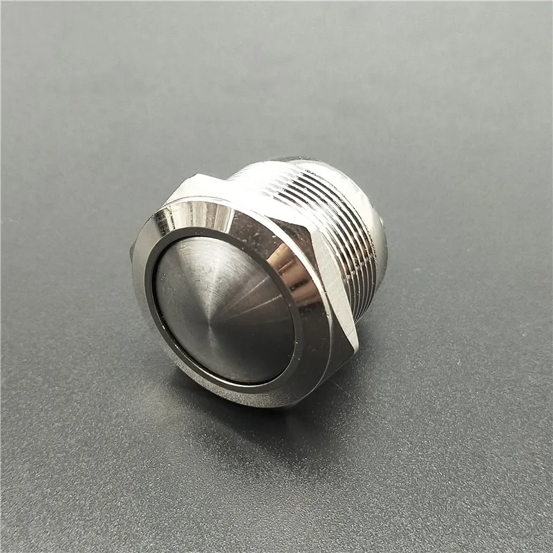 22mm Metal Push Button Switch IP67 Nickel plated brass press button Self locking 1NO High Flat domed Round Momentary