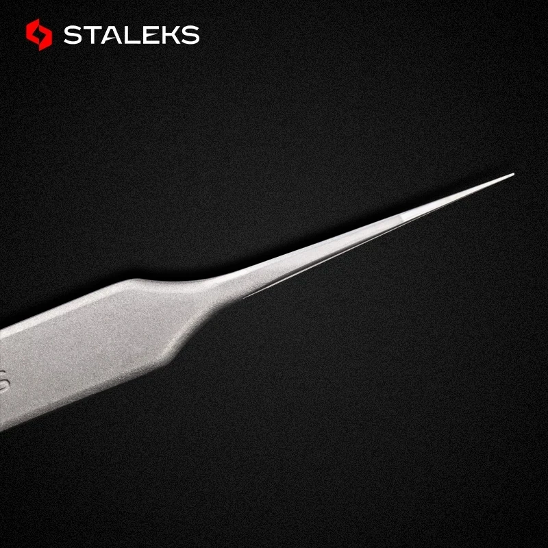 1pc STALEKS High-precision Stainless Steel TE Series Straight/Curved Tweezers Grafting Eyelashes Extension Makeup Tool