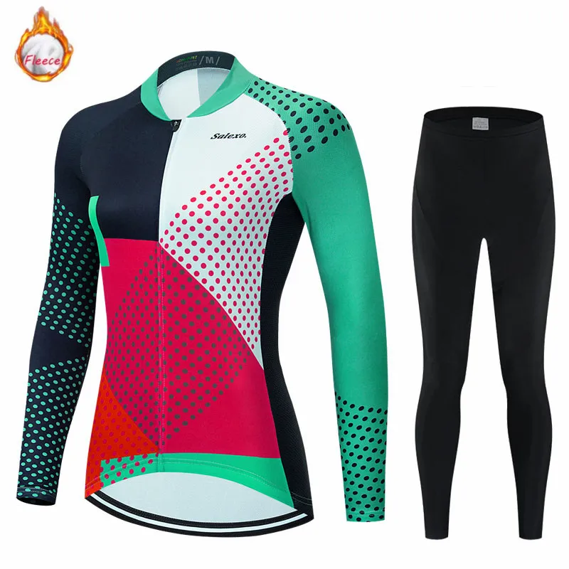 Maglia invernale da donna in pile termico invernale abbigliamento da ciclismo manica lunga maglia da Triathlon Outdoor Riding Bike MTB Clothing