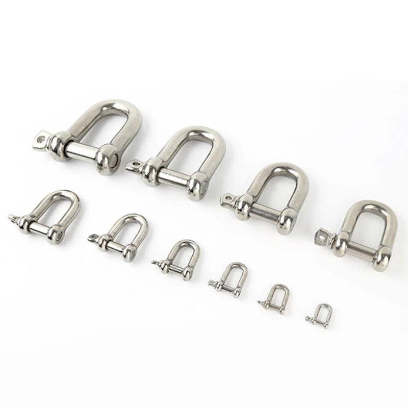 M4 M5 M6 M8 M10 M12 M16 Straight D shackle stainless steel D Type short Breaking D Rigging Shackle Hooks boat rigging