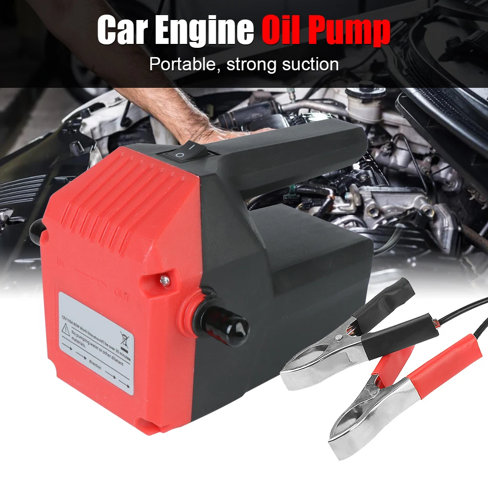 Car Engine Oil Pump Mini Electric Oil Diesel Fluid Sump Extractor 12V 24V Car Hose Fuel Transfer Suction Pump + Tuber