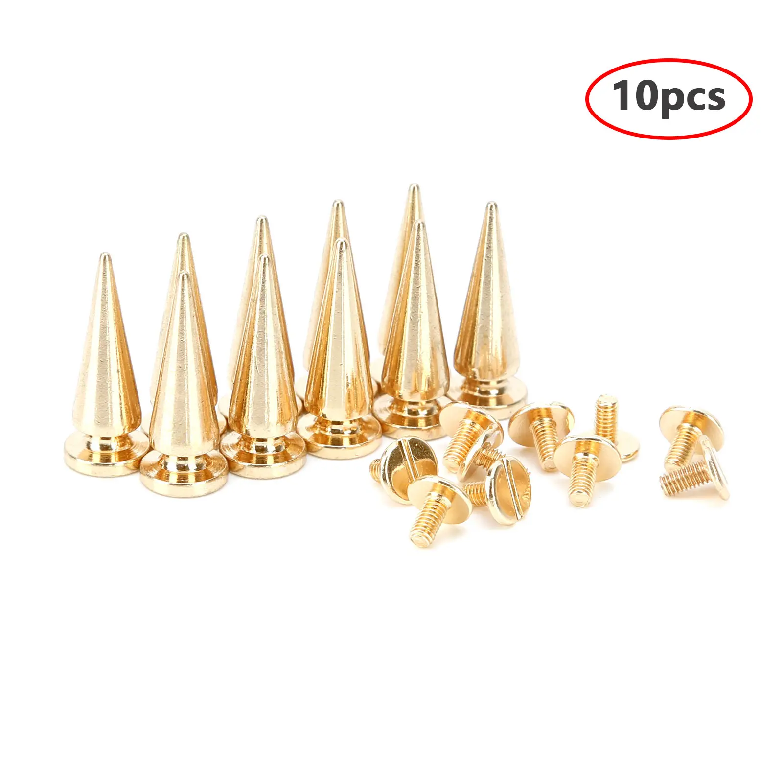 10 Sets 10*26MM Cone Studs Punk Rivets Spikes DIY Craft Cool Punk Garment Rivets For Clothes Bag Shoes Leather DIY Handcraft