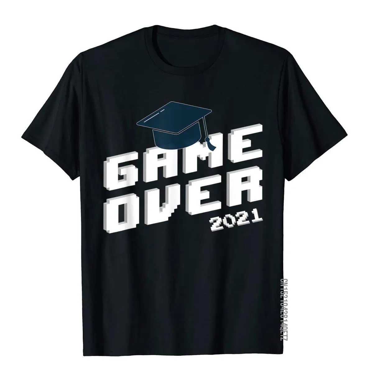 Funny 2021 Graduation Gifts Senior Gamer Game Over Grad T-Shirt Cotton T Shirt For Adult Customized Top T-Shirts Beach Funky