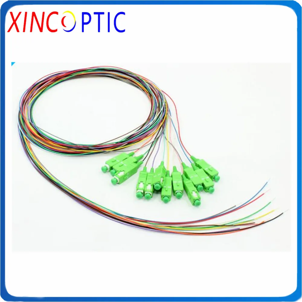 SC/ST/FC/LCUPC OM3 12Core 1.5M Fanout Fiber Optic Pigtail,0.9mm Tight-Buffer PVC Multimode 12Colored 1.5M Fiber Bunchy Pigtail