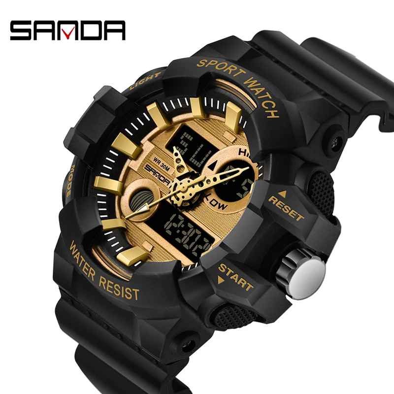 Sanda Sports Men\'s Watches Luxury Led Digital Military Quartz Watch Men Waterproof G Style Wristwatches Relogio Masculino Clock