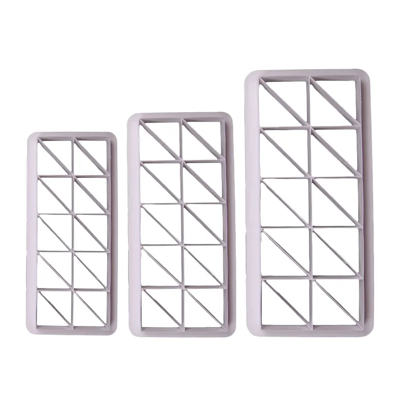 3 Pcs Geometry Grid Fondant Cookie Cutter Cake Mold Fondant Mold Fondant Cake Decorating Tools Baking Moulds