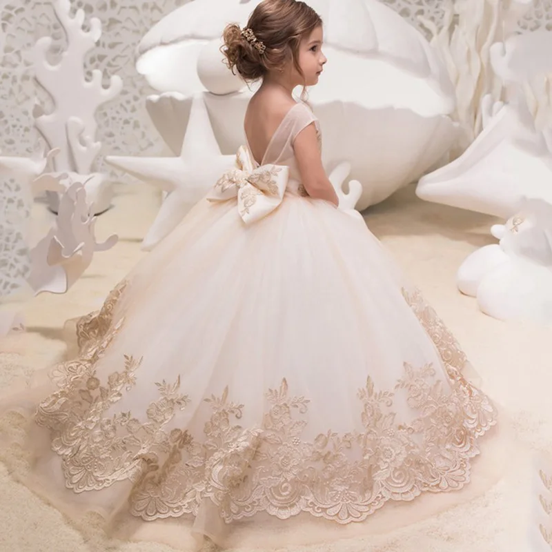 Girl Evening Dress For Princess Dresses For Baby Girls Ball Gown Kids Girls Dress Celebration Clothing Wedding Dresses YCBG1918