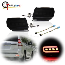 Car Rear Bumper Reflector LED Lights,Function as Tail,Brake & Fog Lights For 2010-2019 Toyota Land Cruiser Prado 150 LC150 FJ150