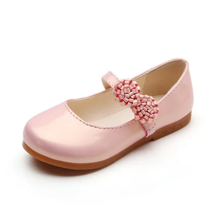 JGSHOWKITO Autumn Girls Shoes Princess Kids Flat Shoes PU Leather Children Casual Shoes With Flowers Party Show Shoes For Girls