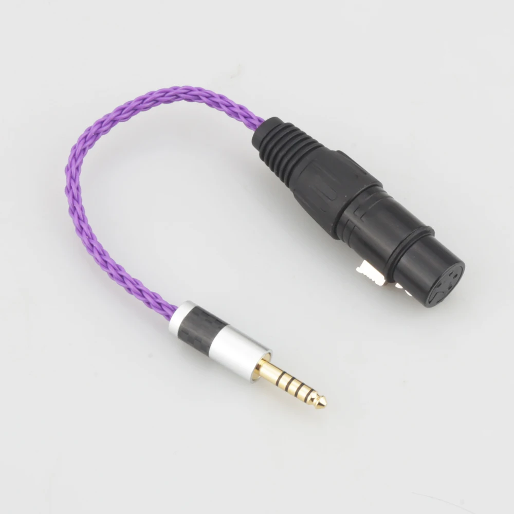 Audiocrast fibra de carbono hifi 4.4mm, adaptador balanceado macho para 4 pinos xlr, fios de adaptador de áudio fêmea 4.4mm para conector xlr