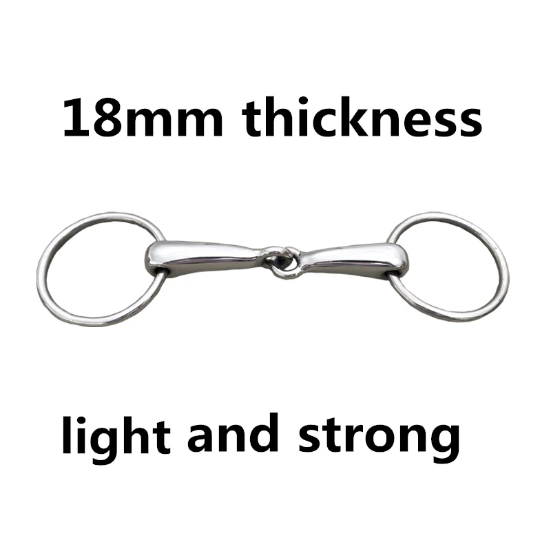 Embouchure creuse de cheval en acier inoxydable, anneau adt Snaffle Bit, produit d'équipement de cheval, 12cm