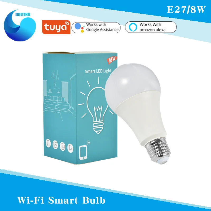 Smart E27 8W Wi-Fi LED Light Bulb Works With Tuya Dimmable Smart Light for Tmall Genie, IFTTT, Google, ALEXA