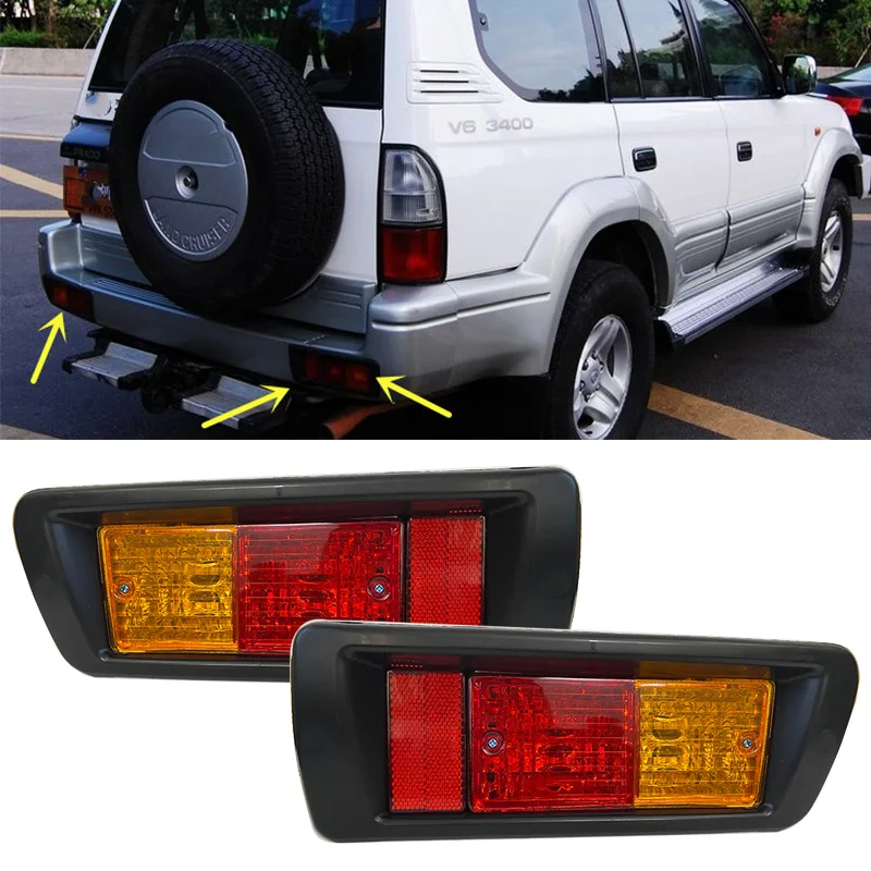 Rear Bumper Fog Light Mark Light  For Land Cruiser Lc90 3400 Fj90 Fj95 2700 1996 -2003 Fog Lamp Turn Signal LED Tail Lights