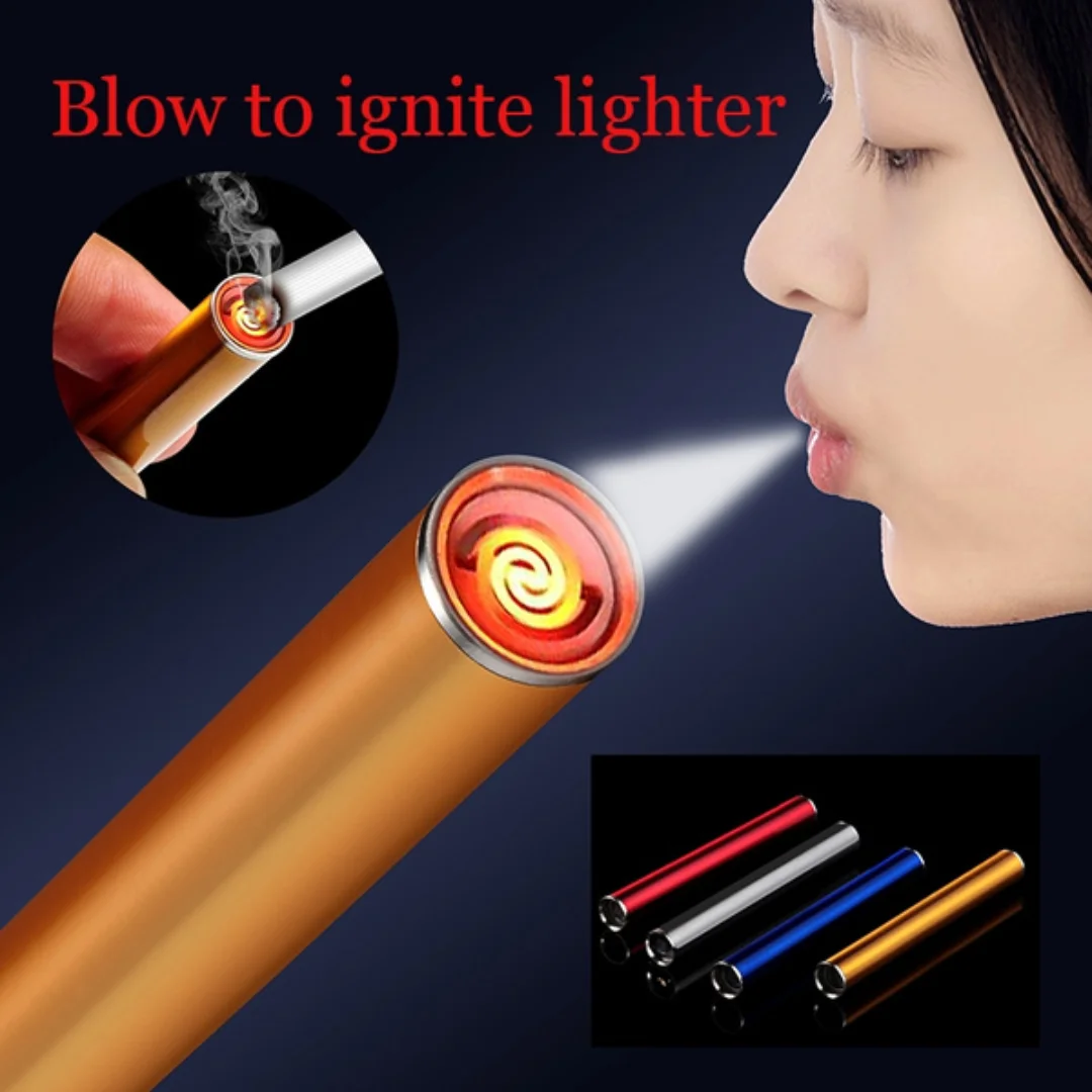 

Blow to Ignite Electric USB Lighter, Cigarette Smoking Lighter, Electronic Cool Lighters for Cigarettes, Newest, 2Pcs