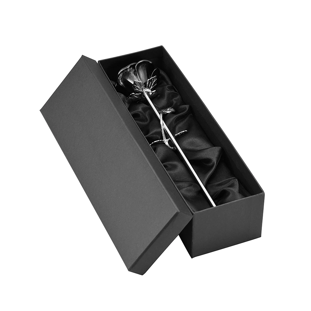 

IJU002 Stainless Steel Cremation Leaf Black Flower with Box Souvenir Multi Gray Gift