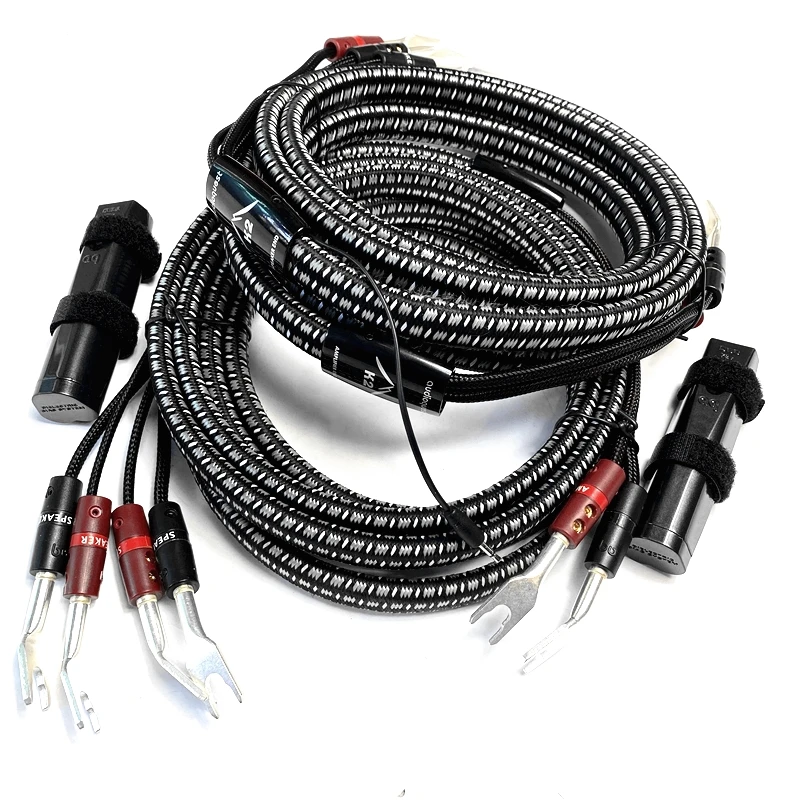 Hi-end K2 Speaker Cable Banana to Spade Plug 72V DBS PSS Silver HiFi Audio Line Bi-Wire Version