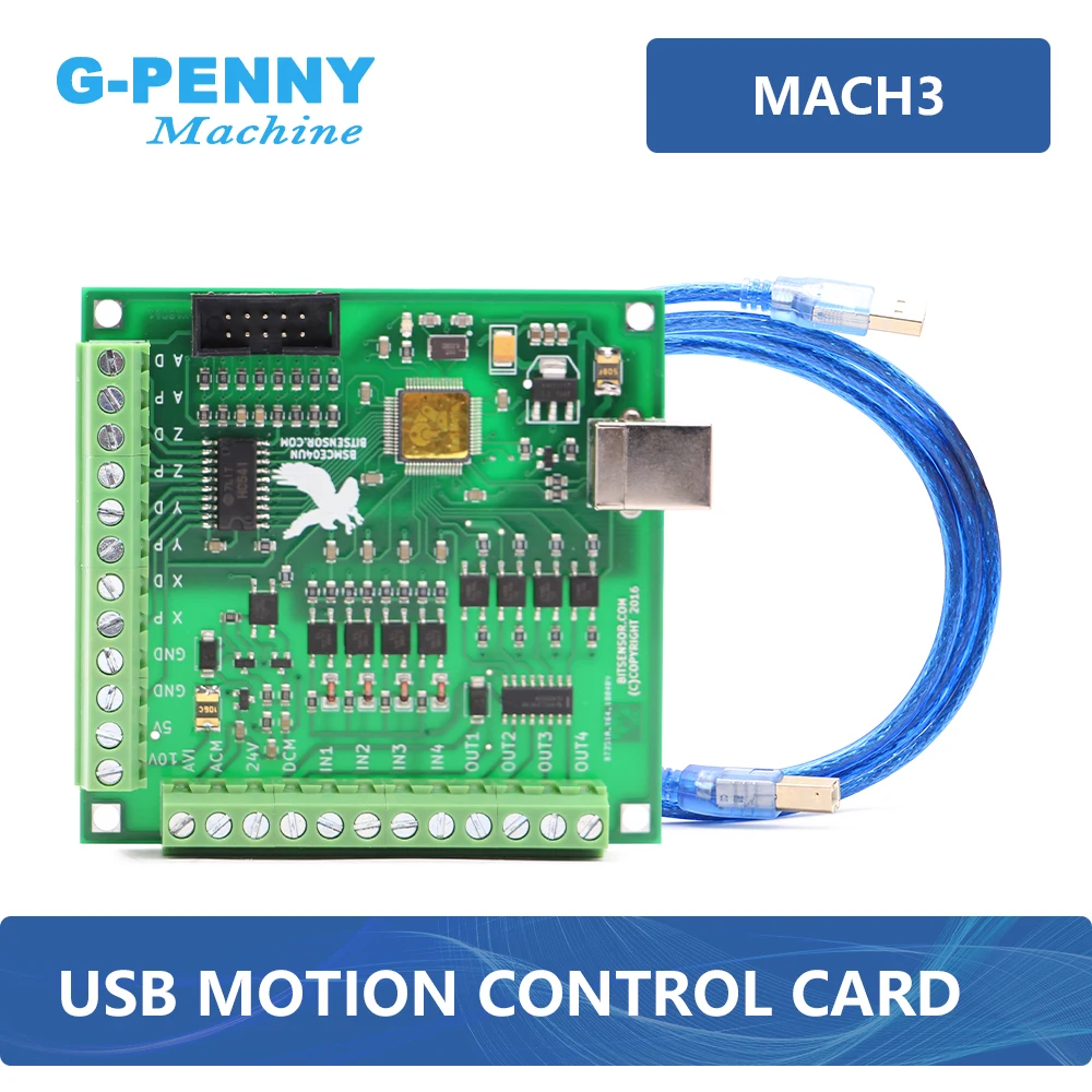 

G-PENNY 4 Axis USB Motion Controller Interface Board MACH 3 system PWM control 100KHz , support Win XP, Win 7, Win 8