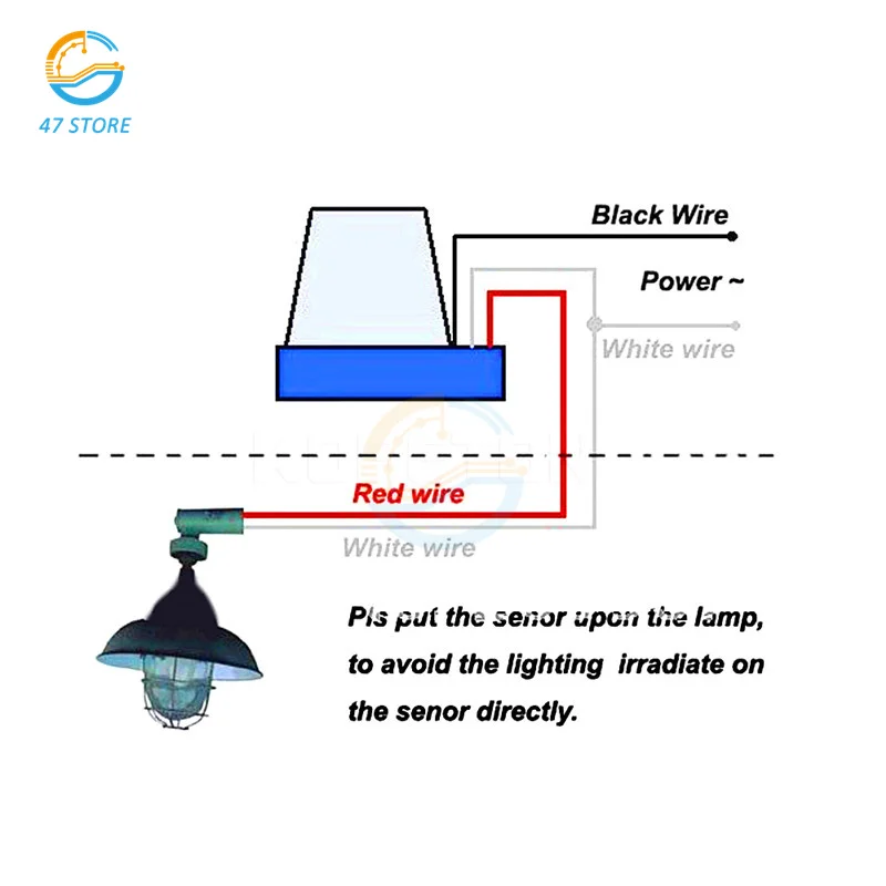 Automatic On Off Photocell Street Lamp Light Switch Controller DC12V AC 220V 50-60Hz 10A Photo Control Photoswitch Sensor Switch