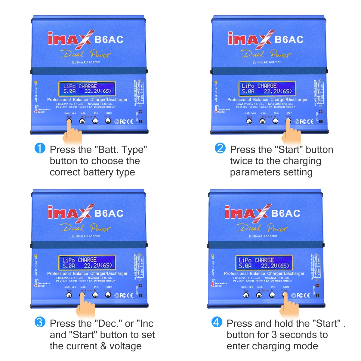 HTRC iMAX B6 التيار المتناوب يبو شاحن 80 واط 6A ثنائي الطاقة RC شاحن بطارية ليبو لبطارية ليبو لايف نيمه Nicd مع شاشة LCD رقمية