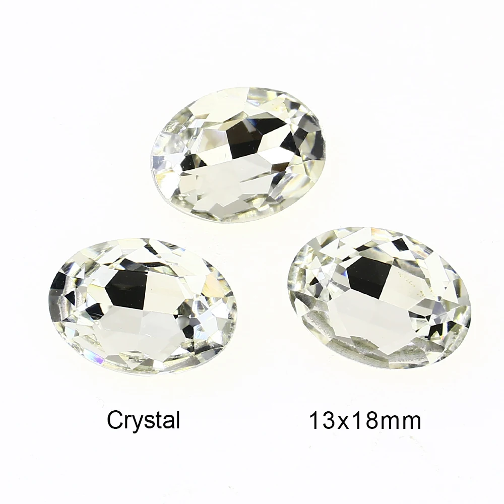 K9 Crystal Rhinestones AB Gem Pointback Fancy Stone Oval Decoraciones For Clothes Nail Art  Needlework Cristais 3002