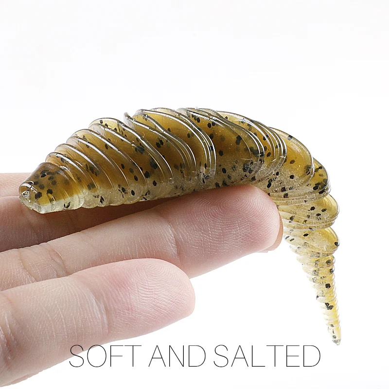 Supercontinent BELLOWS GILL Soft Lure Worm Fishing Bass Lure 100mm/4pcs 77mm/6pcs Larva soft bait