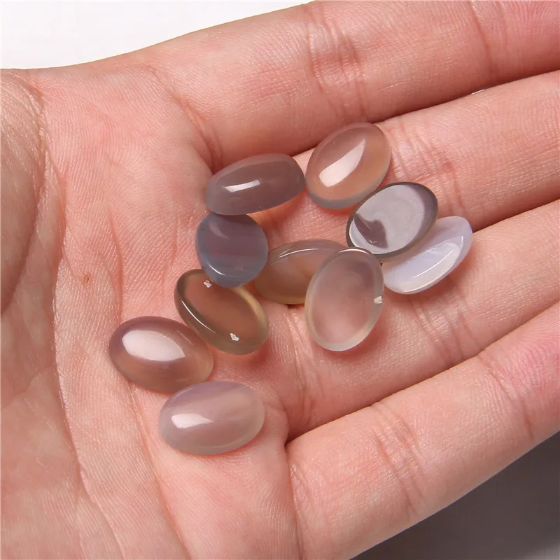 10pcs/lot Natural Stone Cabochon 8-25MM Tiger Eye Agat Oval Cameo Fit DIY Ring Earring Bracelet Necklace Making Jewelry Finding