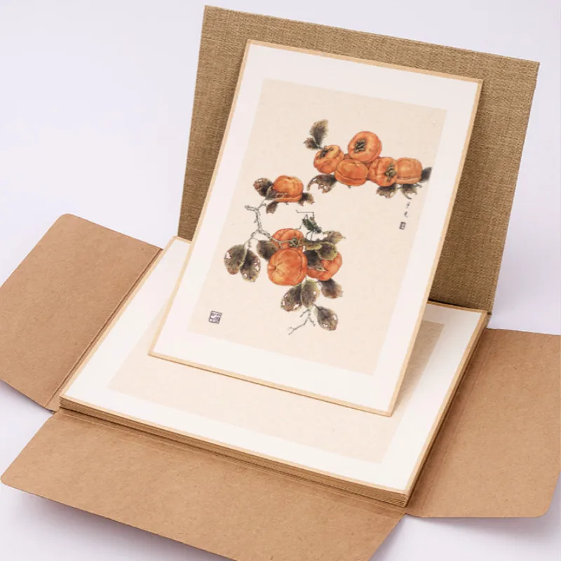 Mulberry Paper Card Raw/Hlaf Ripe Xuan Paper Cards with Gift Box Thicken Calligraphy Watercolor Painting Mounting Paper Cards