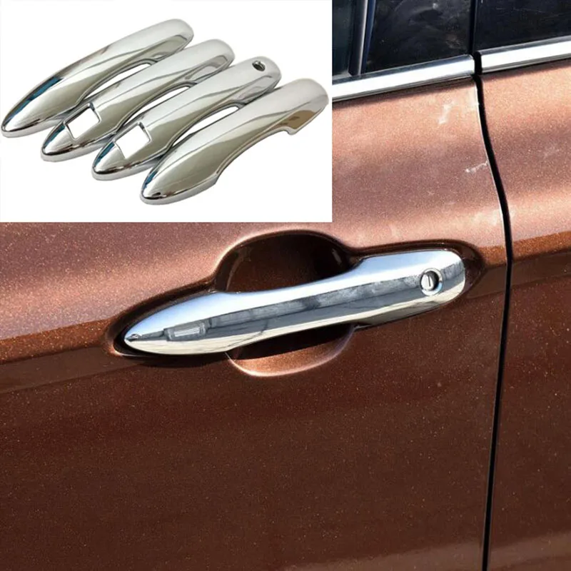 

For Toyota Camry XV70 2017 2018 2019 Car Exterior ABS Chrome Smart Key Hole Side Door Handle Cover Trim Molding With Holes