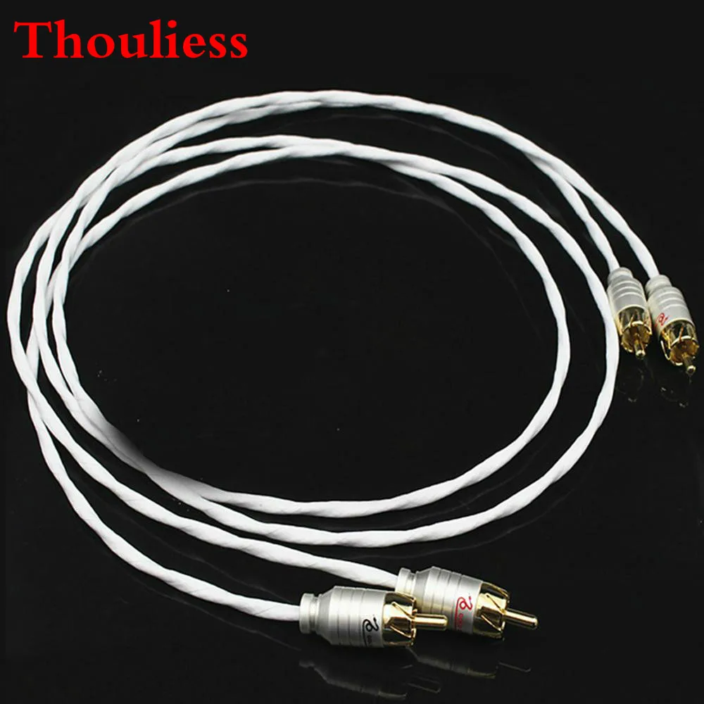 Thouliess HIFI Silver Plated Audio Cable 2RCA to 2RCA Audio Signal Amplifier Line Interconnector Speaker Cable