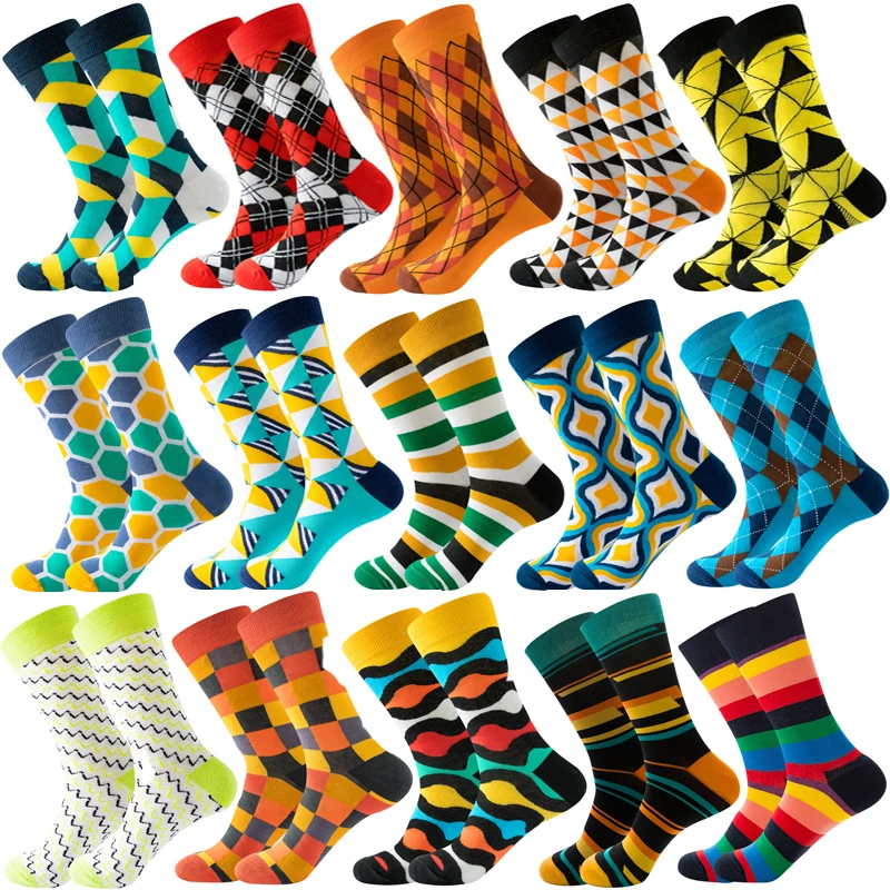 Stripe Happy Socks Man Woman Cotton Fun Sailor Socks Personality Draw Zebra Pattern Woman Male Original Night Skateboard Socks