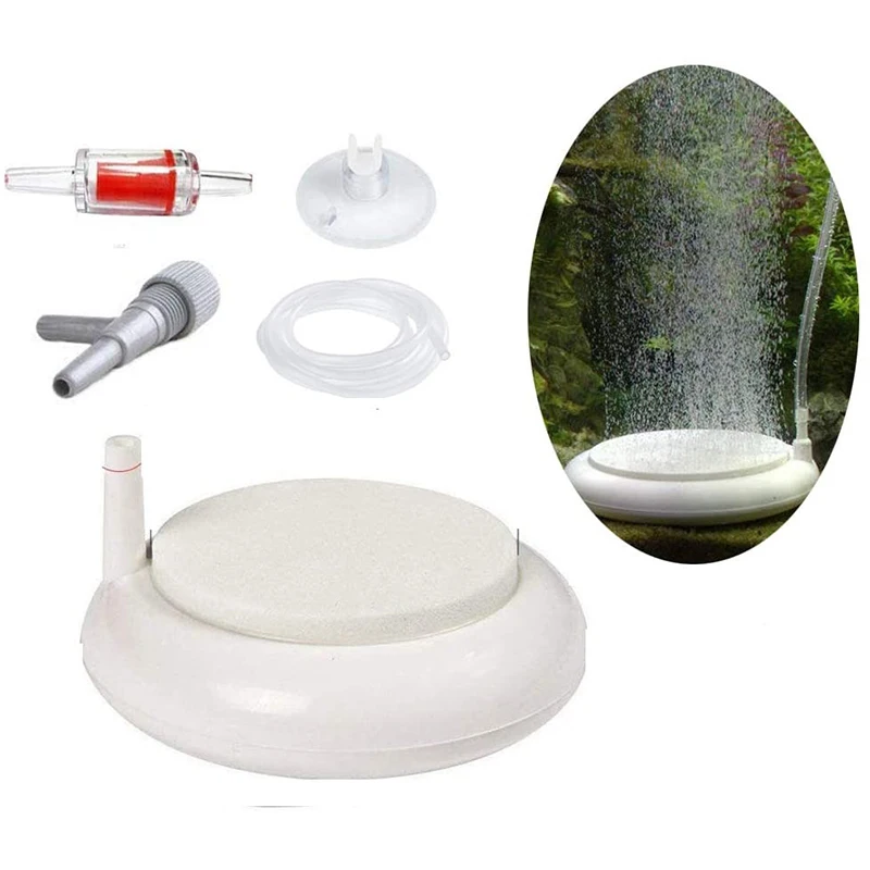 

Aquarium Nano Air Stone Disk Set Fish Tank Air Stone Kit Bubbler for Hydroponics Oxygen Diffuser for Freshwater Saltwater Tank