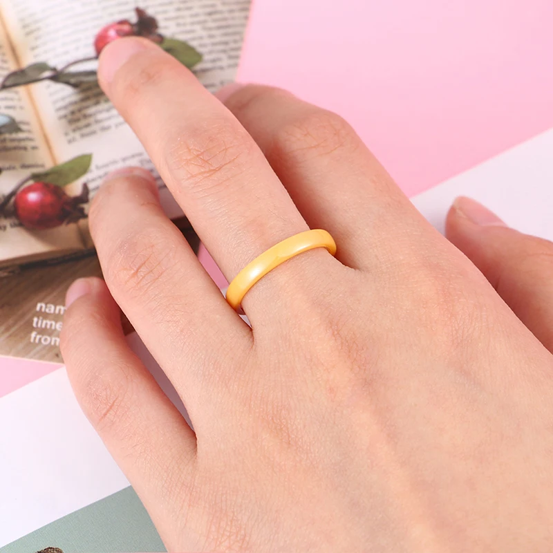 3mm Width White Black Pink Blue Yellow Color Ceramic Rings Smooth Never Fade Healthy Women Men Rings  Wedding Jewelry Gift