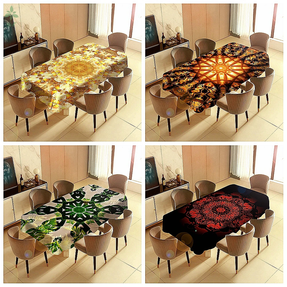 

Charming Dark Sun Natural Red Flare Mancha Art Barbecue Picnic Home Party Table Cloth