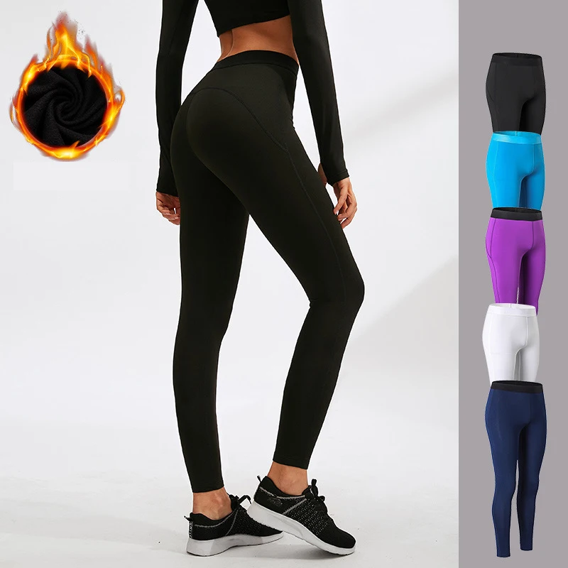 

Fleece-lined Yoga Leggings Jogging Pants Sportswear Women Sweatpant Quick Dry Tights Push up Trousers Fitness Female Warm Capris