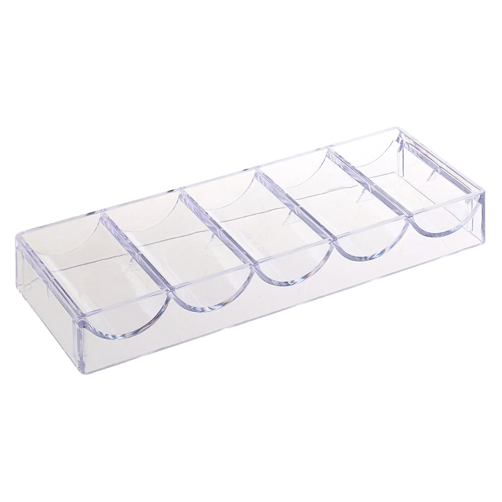 Durable Clear Acrylic Poker Chips Tray No Lid 100 Chips Case Box Holder Collectibles Craft 8.07 x 3.07 x 1.10inch