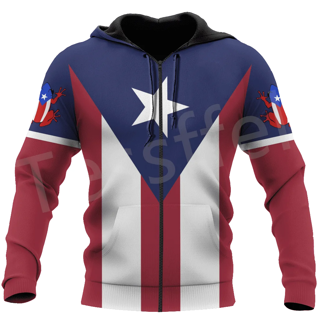 Tessffel Newest Country Flag Puerto Rico Caribbean Sea Camo Tattoo Harajuku Tracksuit 3DPrint Men/Women Funny Casual Hoodies B-5