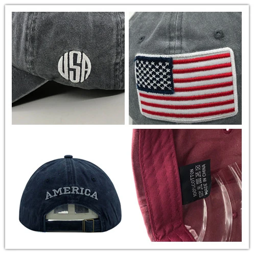 New Cotton Gorras Washed Baseball Cap Flag Of USA Hat Snapback Adjustable Mens Baseball Caps Brand Snapback Hat